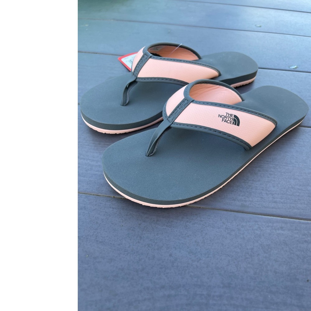 NWT The North Face Base Camp Flip Flop Gray Peach Size 5